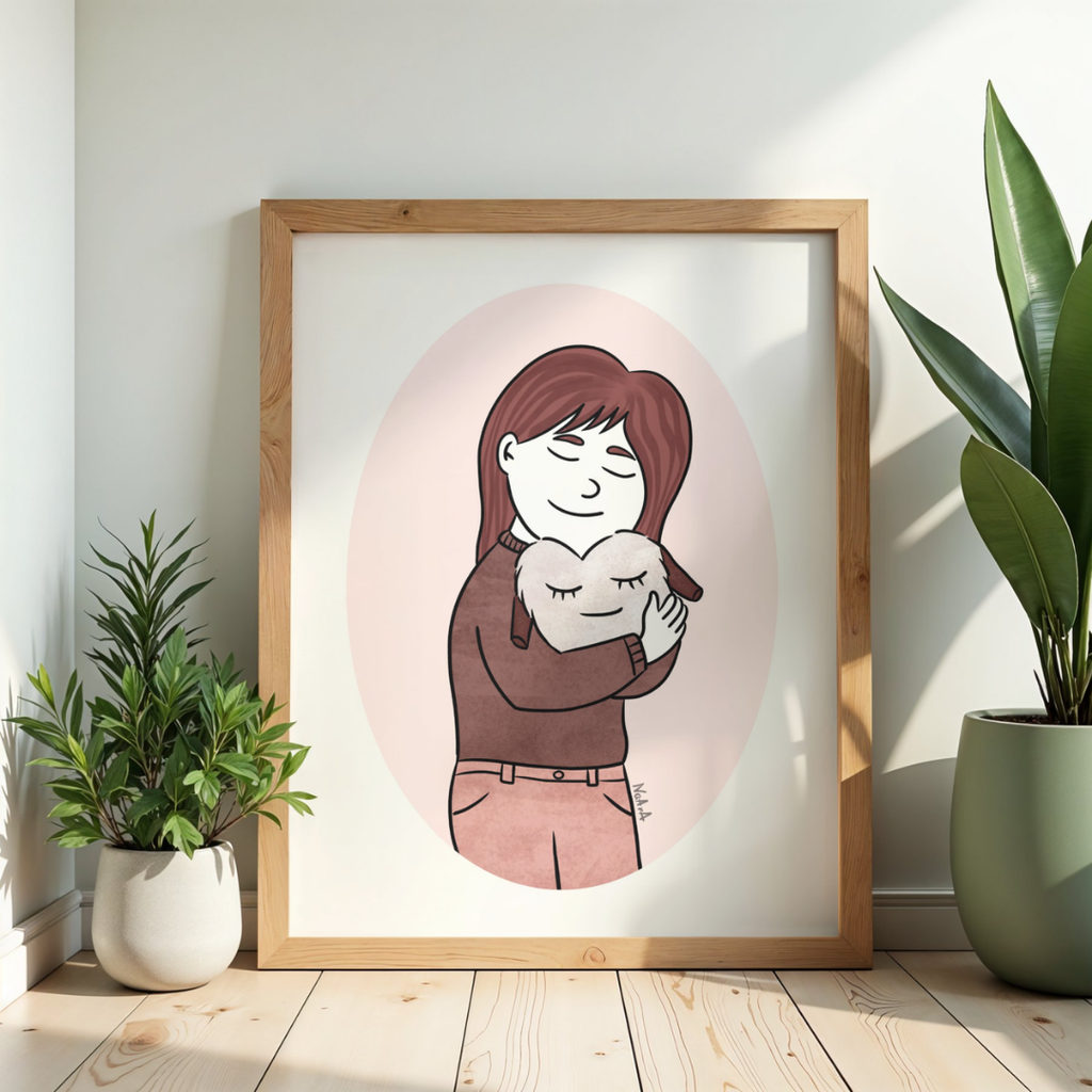 Ilustración digital "Abrazar su ausencia"
