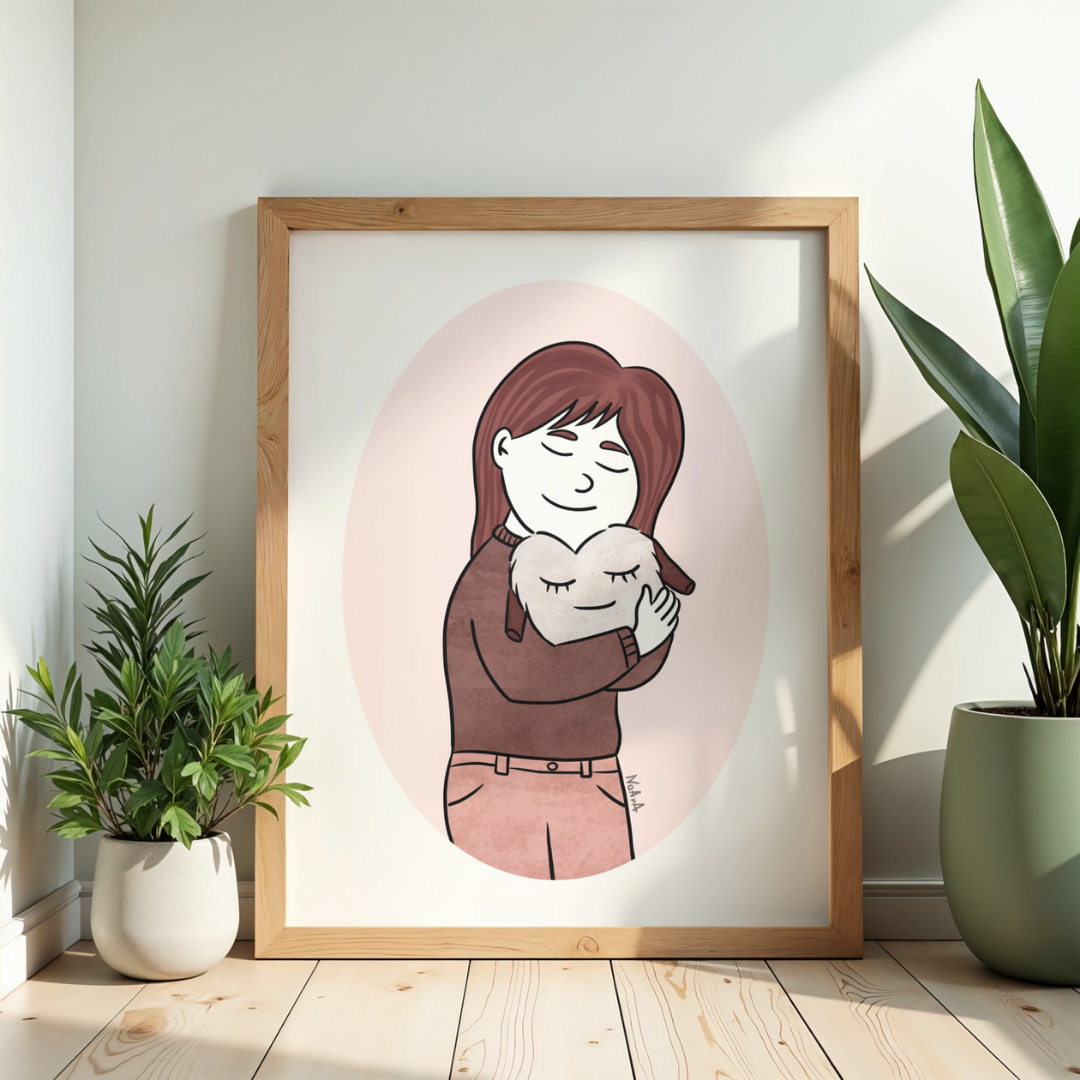 Ilustración digital "Abrazar su ausencia"