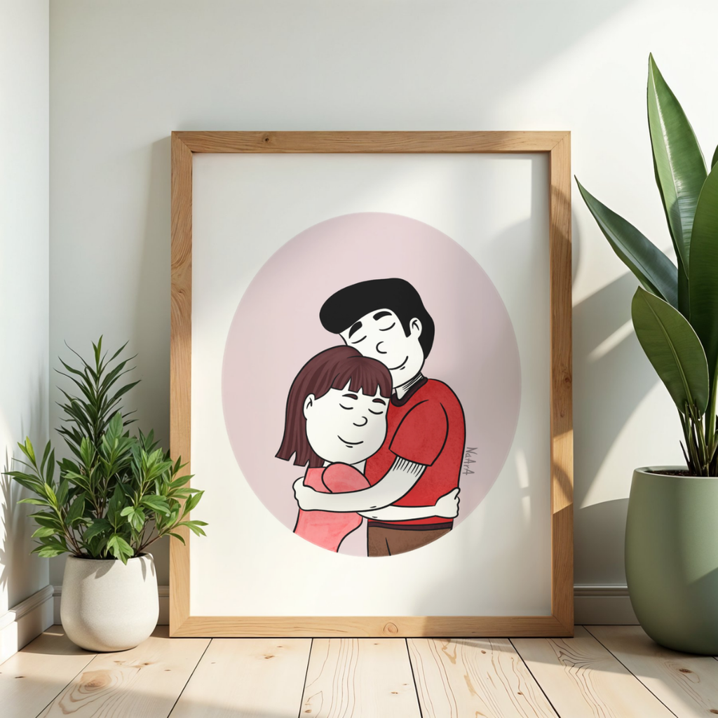 Ilustración digital "Contigo, amor"