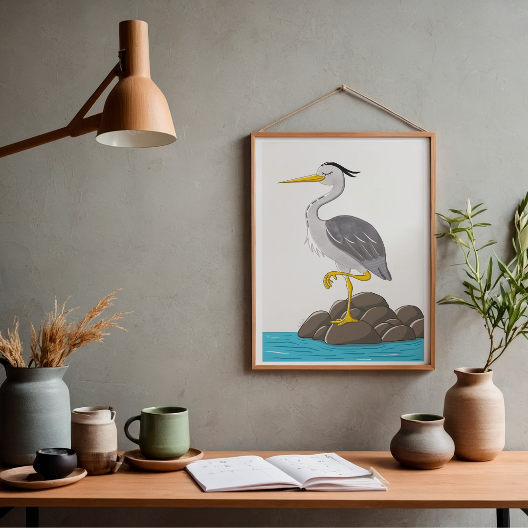 ⬇️ Lámina garza "El valor de la calma"