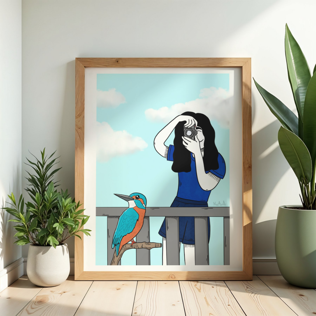 Ilustración "Ofelia fotógrafa de aves" (EDICIÓN ESPECIAL)