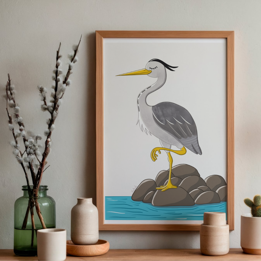 ⬇️ Lámina garza "El valor de la calma"