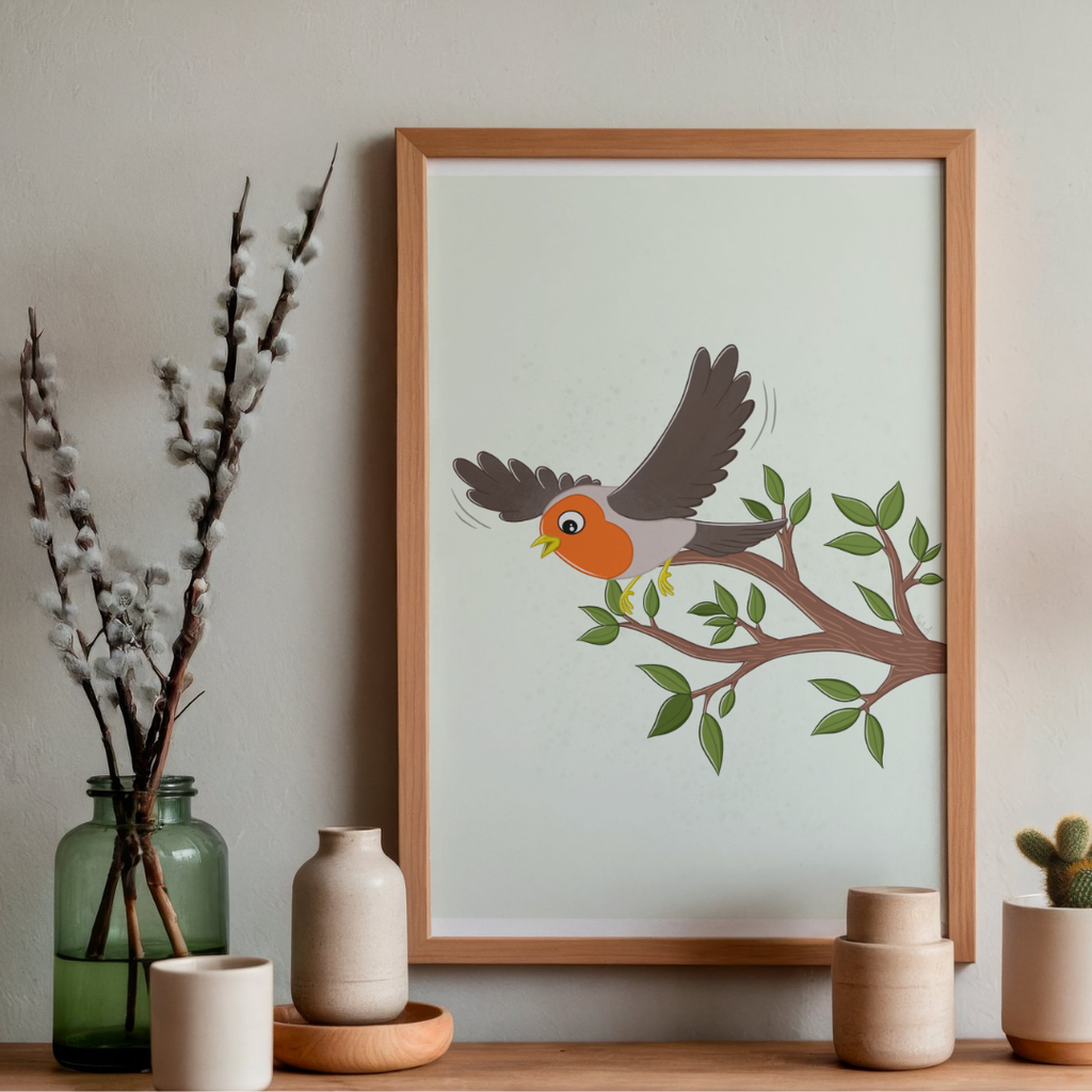 Lámina petirrojo "Siempre adelante"