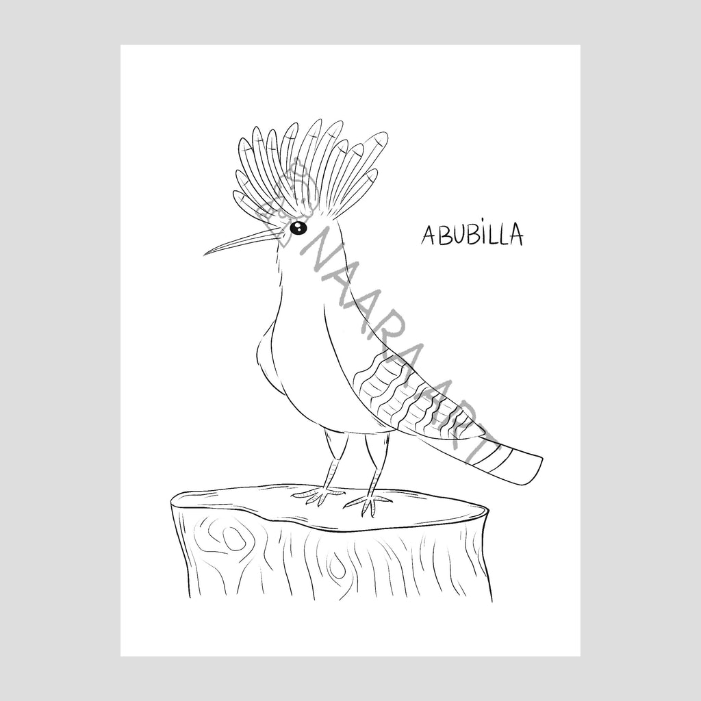 💻 Lámina colorear abubilla