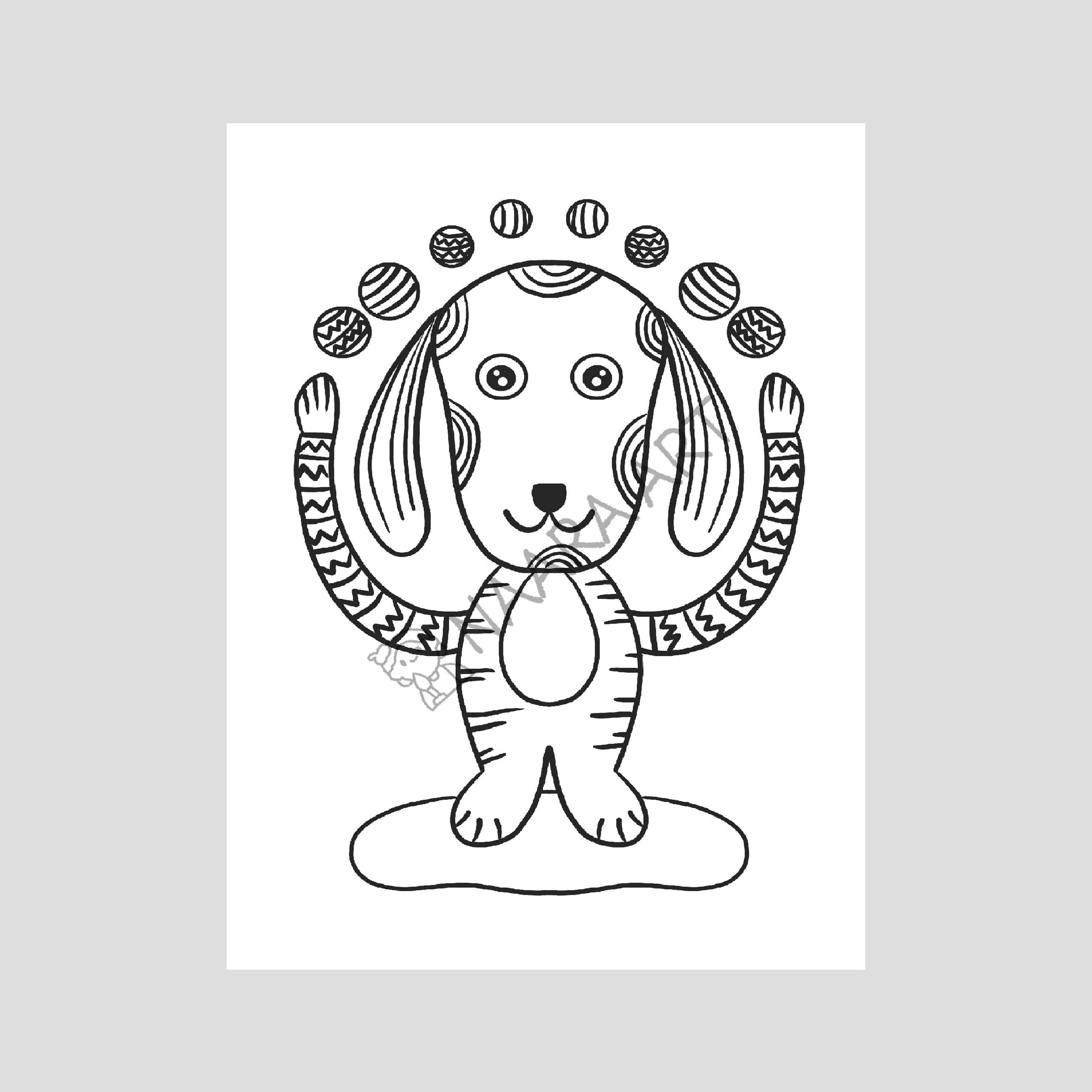 💻 Lámina colorear perro malabarista