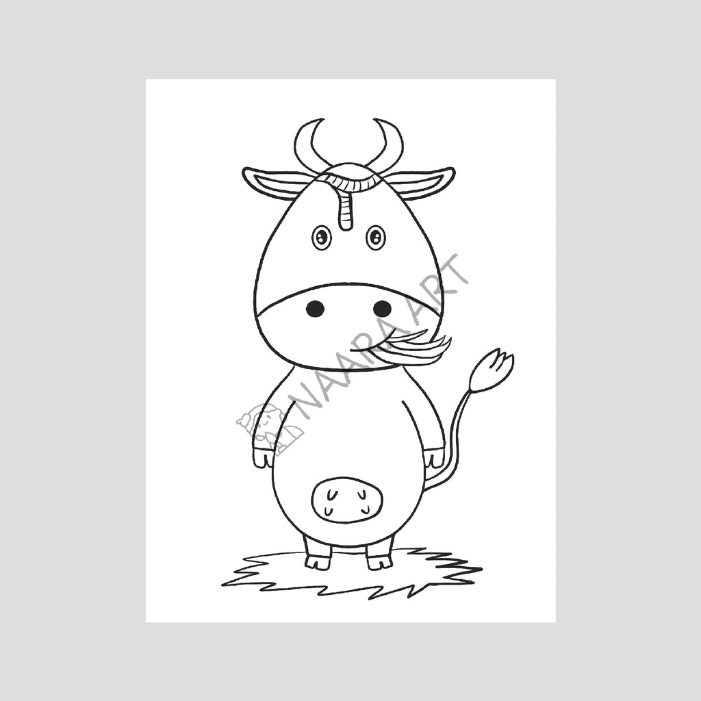 💻 Lámina colorear vaquita hambrienta