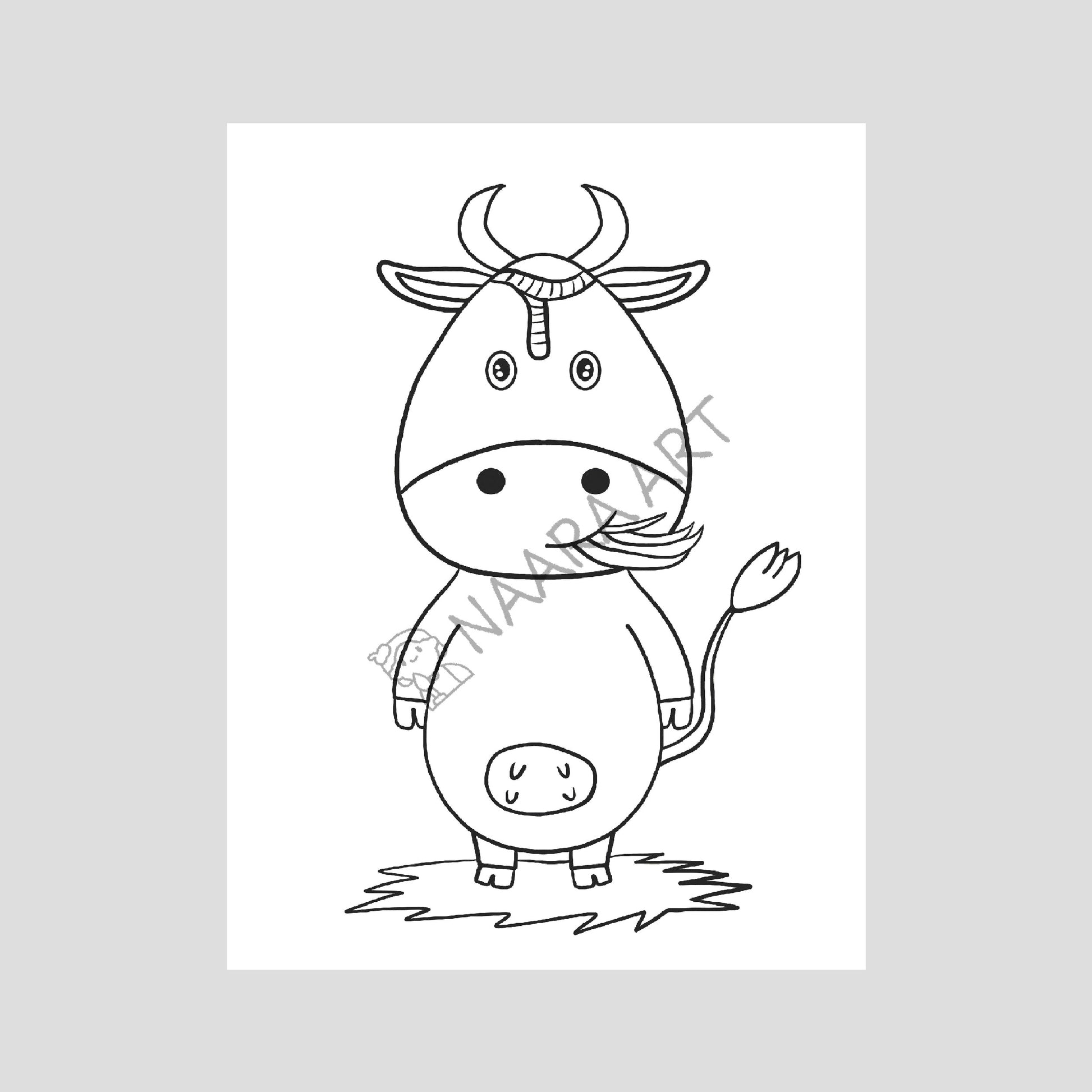 💻 Lámina colorear vaquita hambrienta