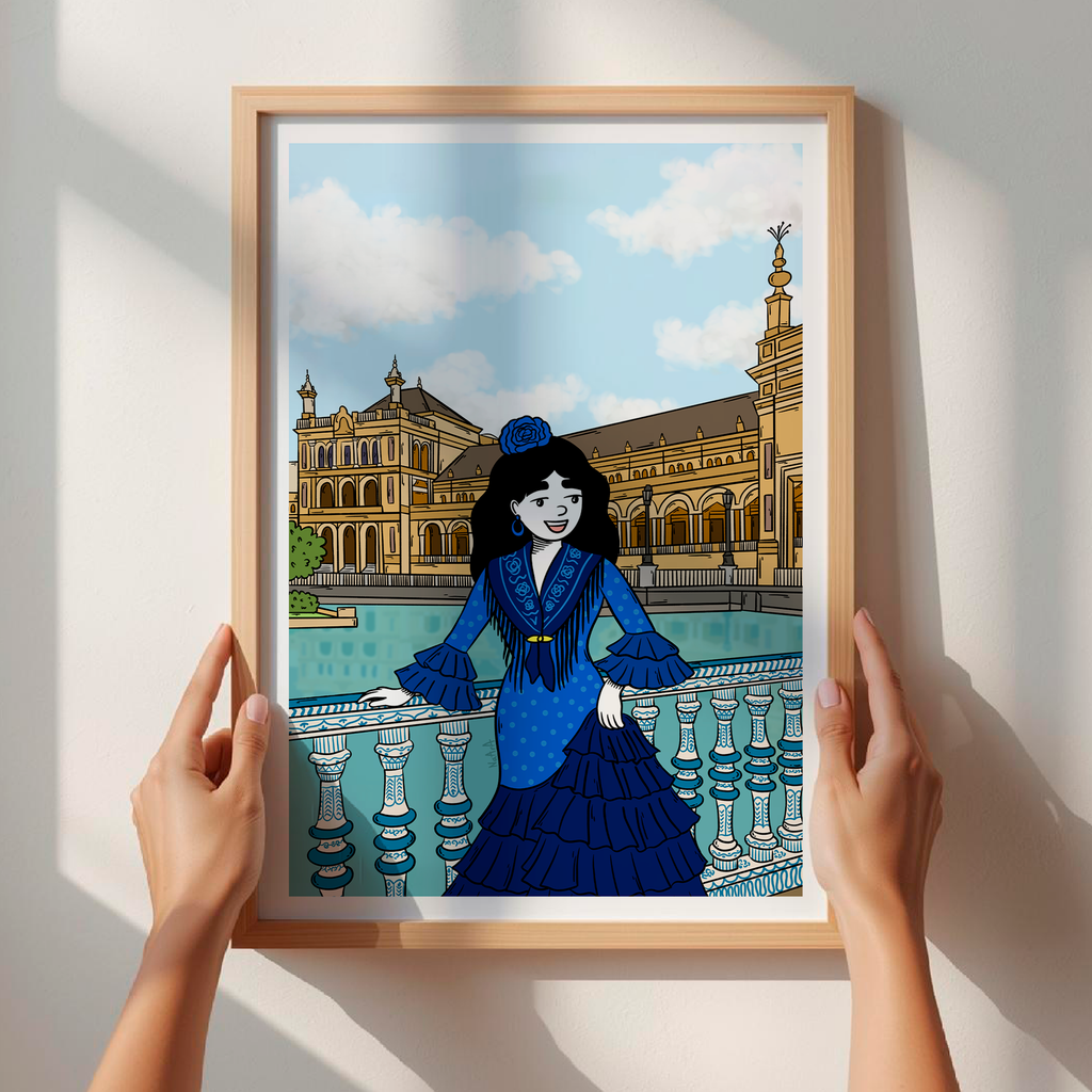 Ilustración digital "Ofelia en Sevilla"