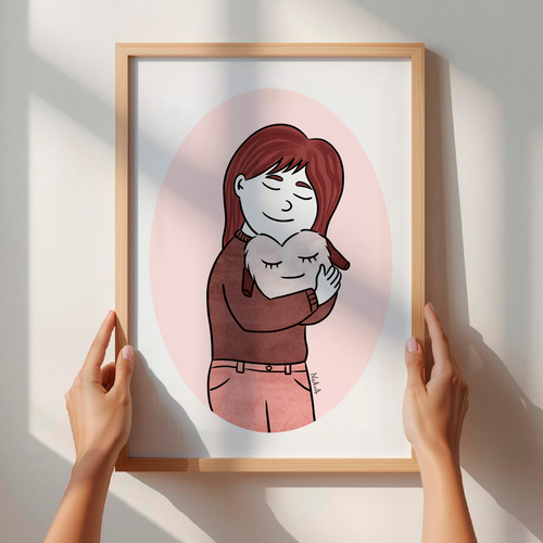 Ilustración digital "Abrazar su ausencia"