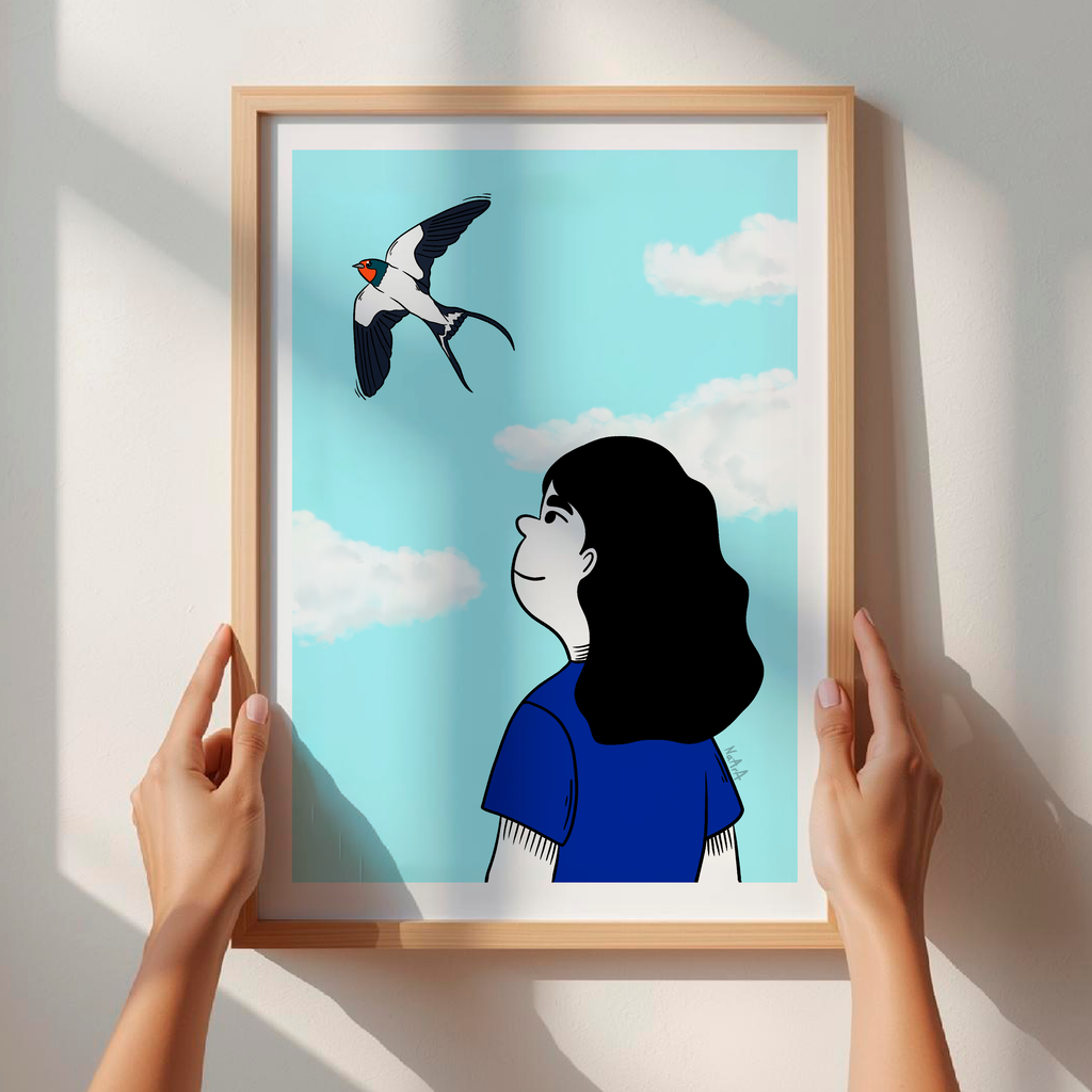 Lámina digital "Ofelia y la golondrina"