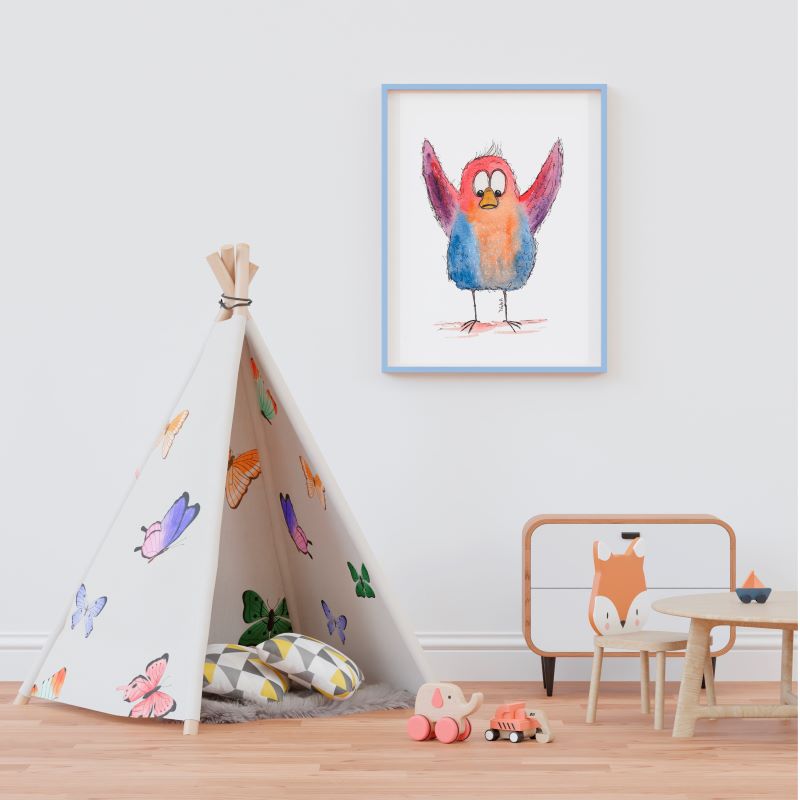 💻 Pajarito alas arriba (Lámina digital)