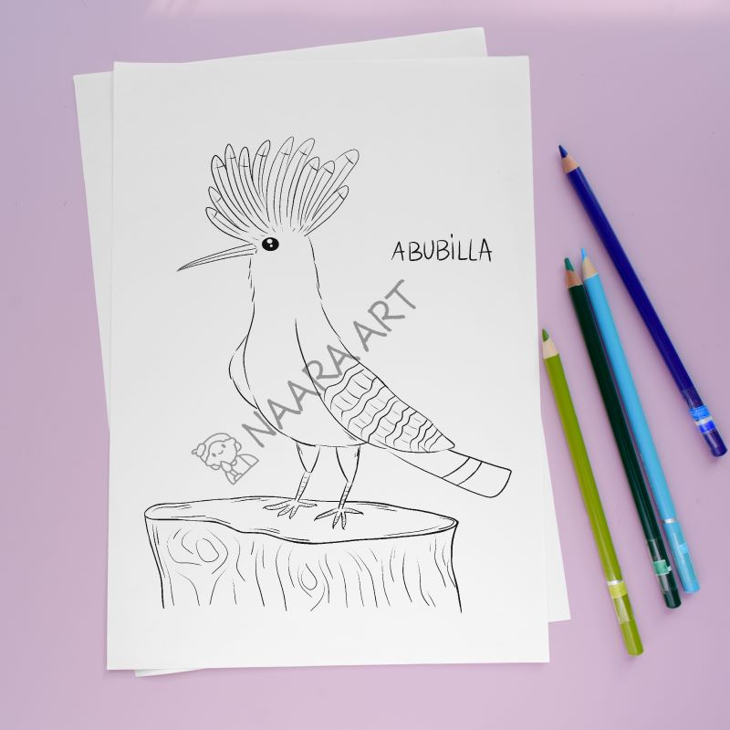 💻 Lámina colorear abubilla