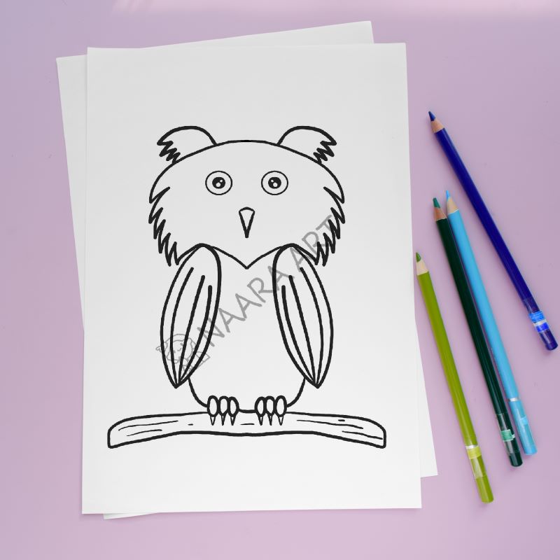 💻 Lámina colorear búho