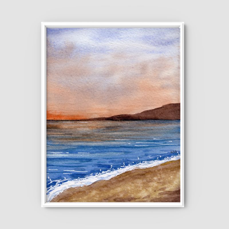 Atardecer en acuarela