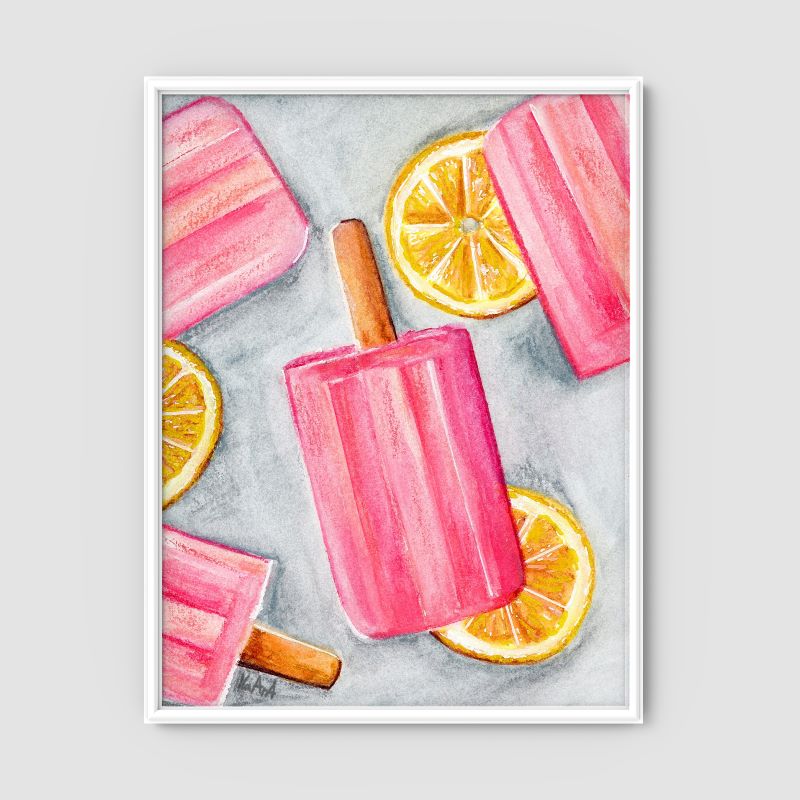 Helados fresa con rodajas de limón