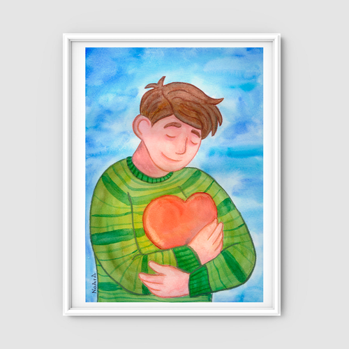 Lámina digital "Siempre en mi corazón" - Diseño hombre