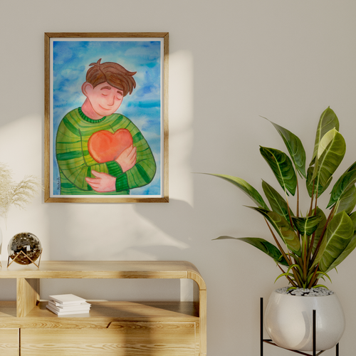 Lámina digital "Siempre en mi corazón" - Diseño hombre