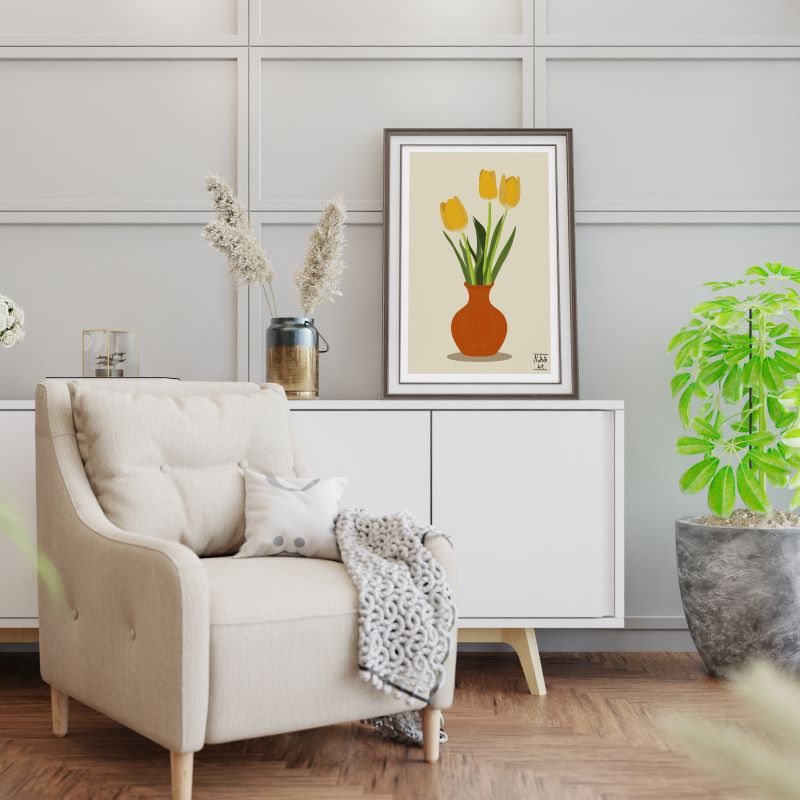 Jarrón de tulipanes