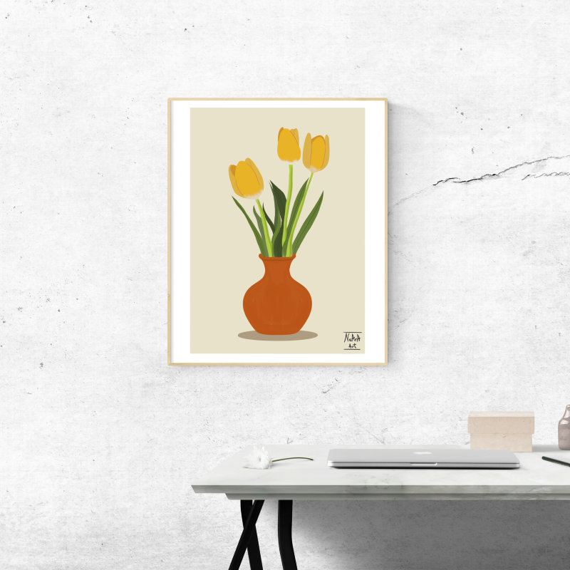 Jarrón de tulipanes