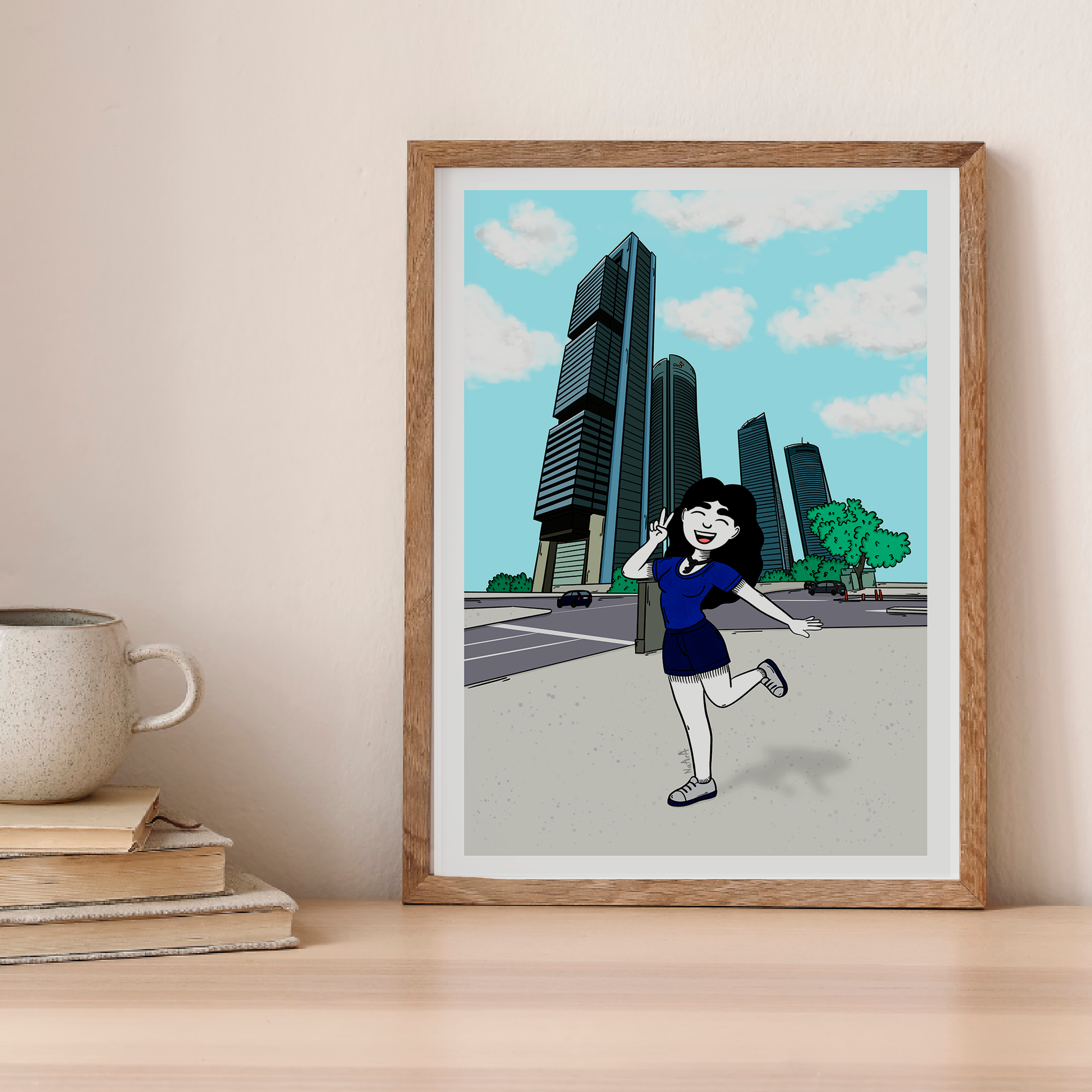 Ilustración digital "Ofelia en Madrid"