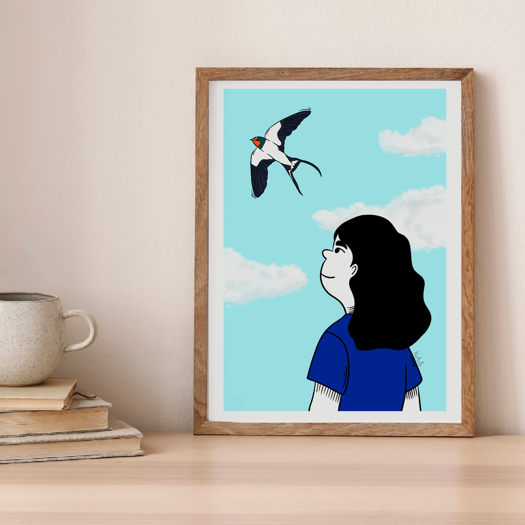 Lámina digital "Ofelia y la golondrina"