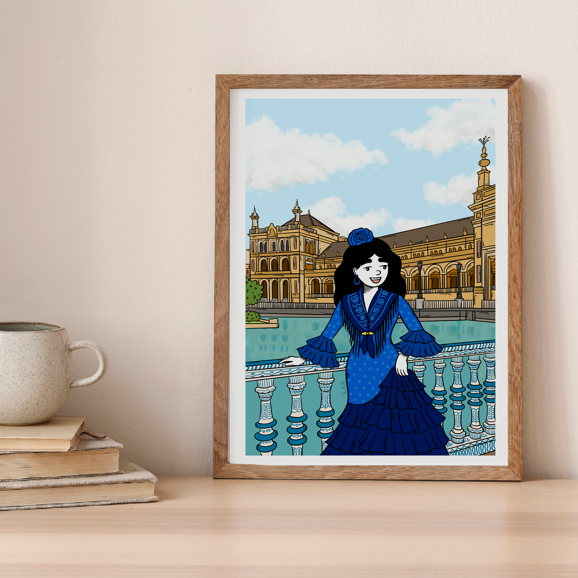 Ilustración digital "Ofelia en Sevilla"