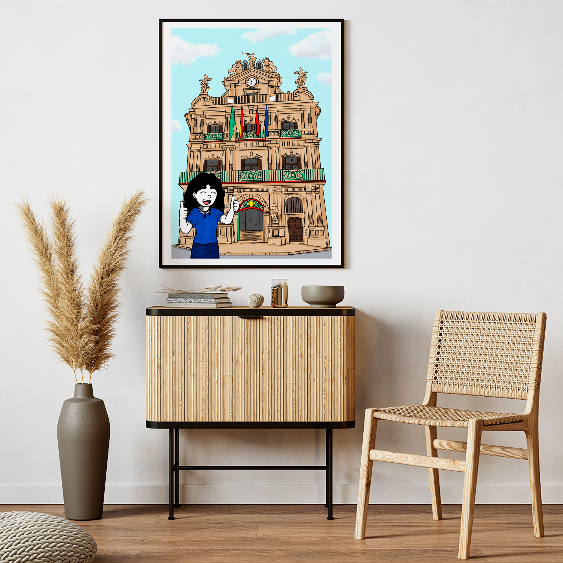 Ilustración digital "Ofelia en Pamplona"