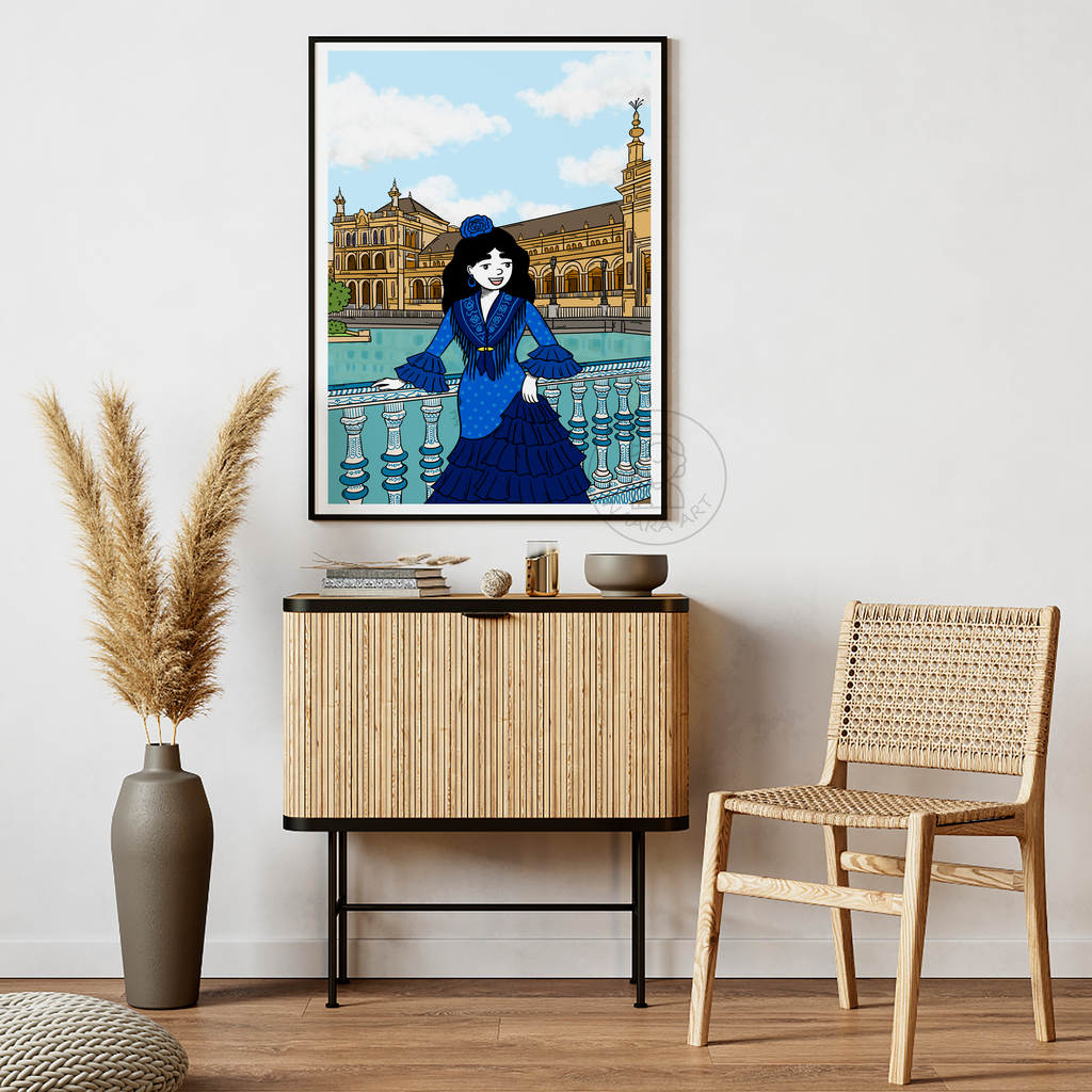 Ilustración digital "Ofelia en Sevilla"