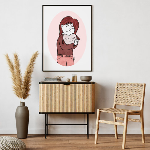 Ilustración digital "Abrazar su ausencia"