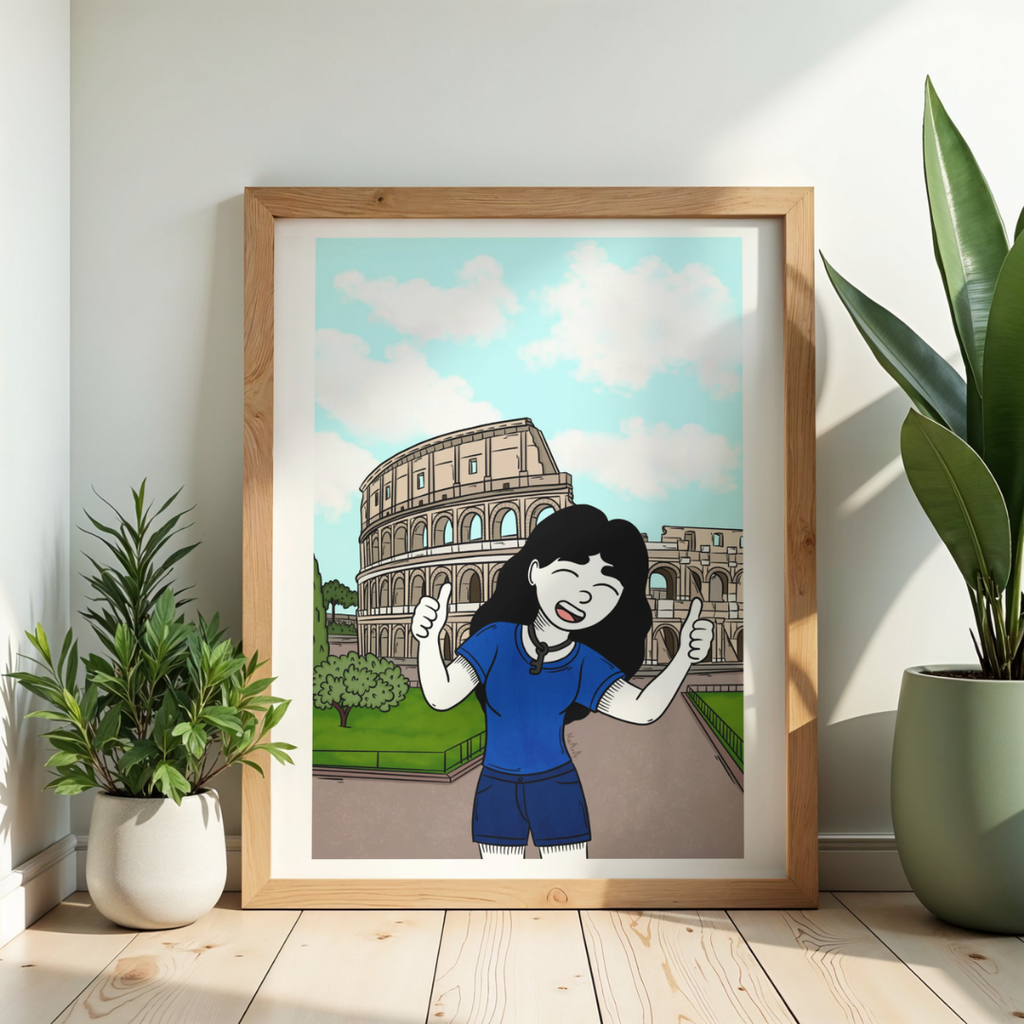 Ilustración digital "Ofelia en Roma"