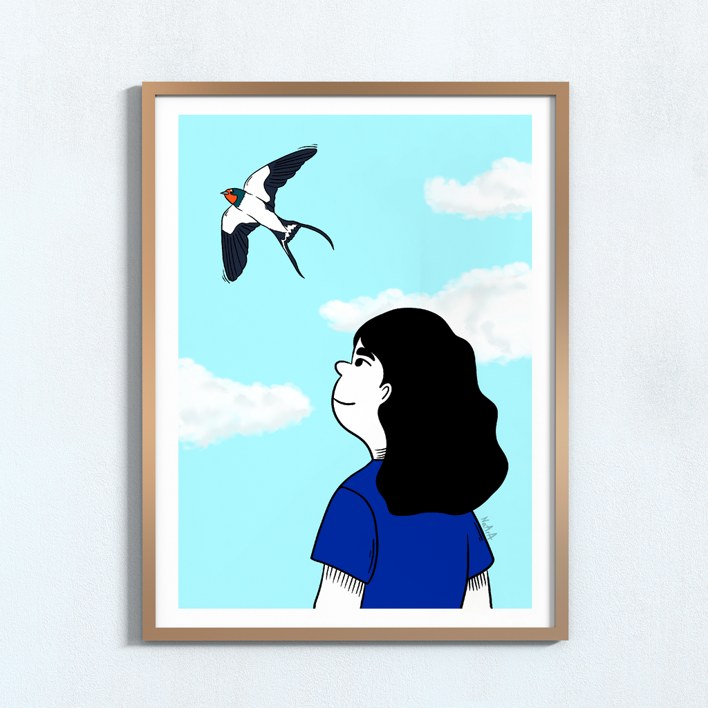 Lámina digital "Ofelia y la golondrina"