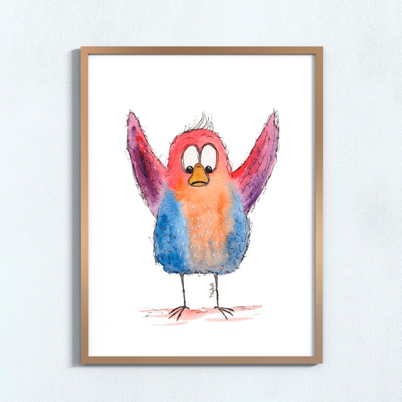 💻 Pajarito alas arriba (Lámina digital)