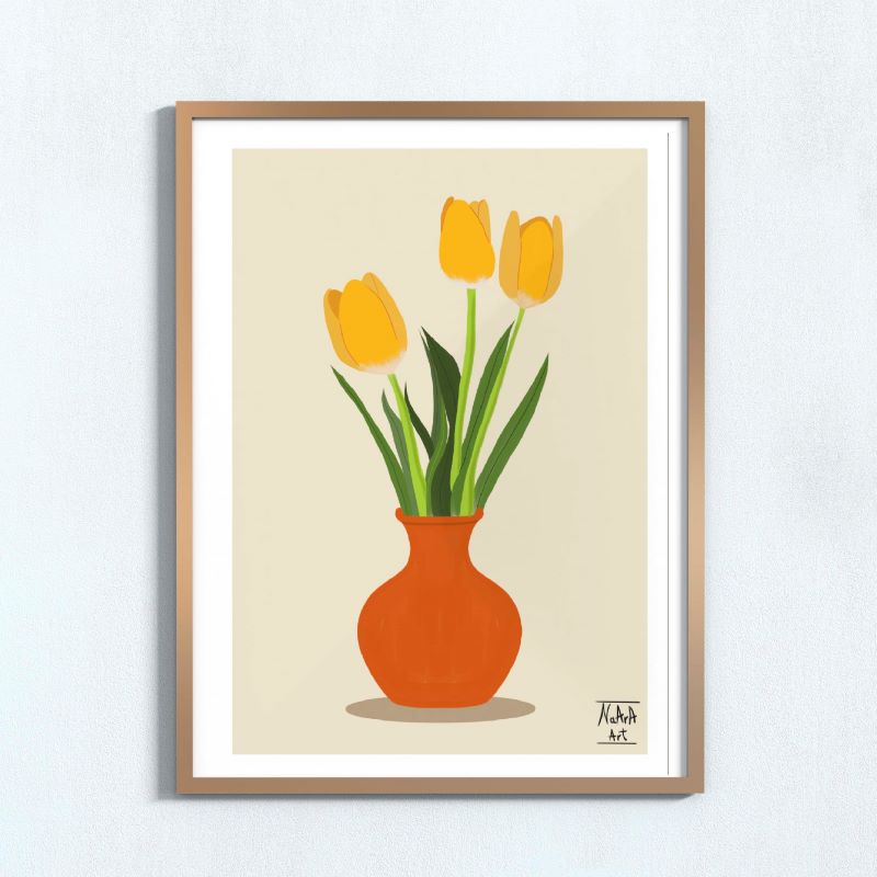 Jarrón de tulipanes