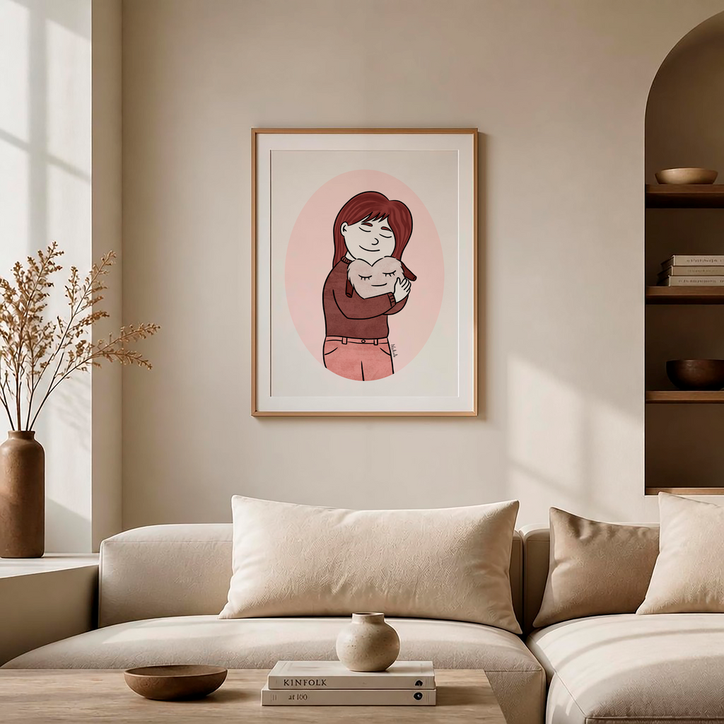 Ilustración digital "Abrazar su ausencia"