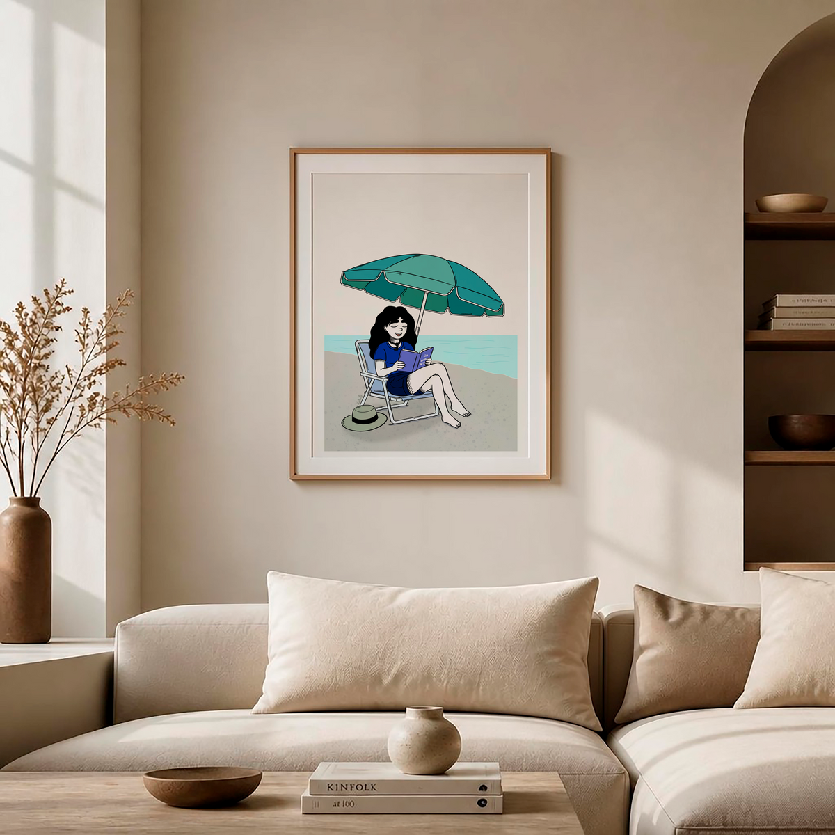 Ilustración "Ofelia bajo la sombrilla" (EDICIÓN ESPECIAL)